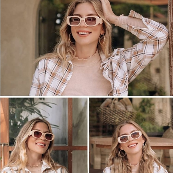 Rectangle Sunglasses for Women Fashion Sunglasses UV400 Protection Square Frame - Picture 6 of 6